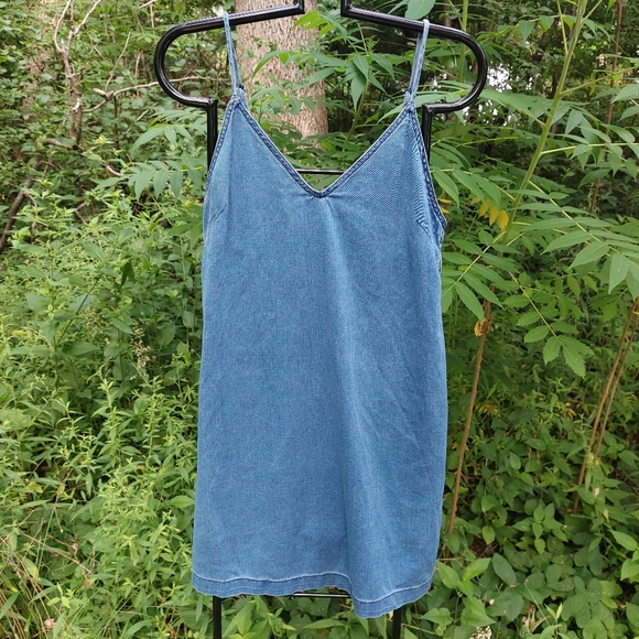 Wilfred Free Denim Mini Tank Dress Xs - Picture 1 of 8